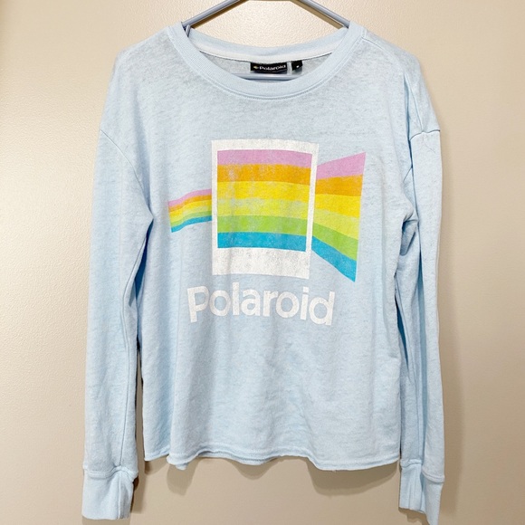 Polaroid Tops - Polaroid Light blue Long Sleeve Thin Sweater Tee